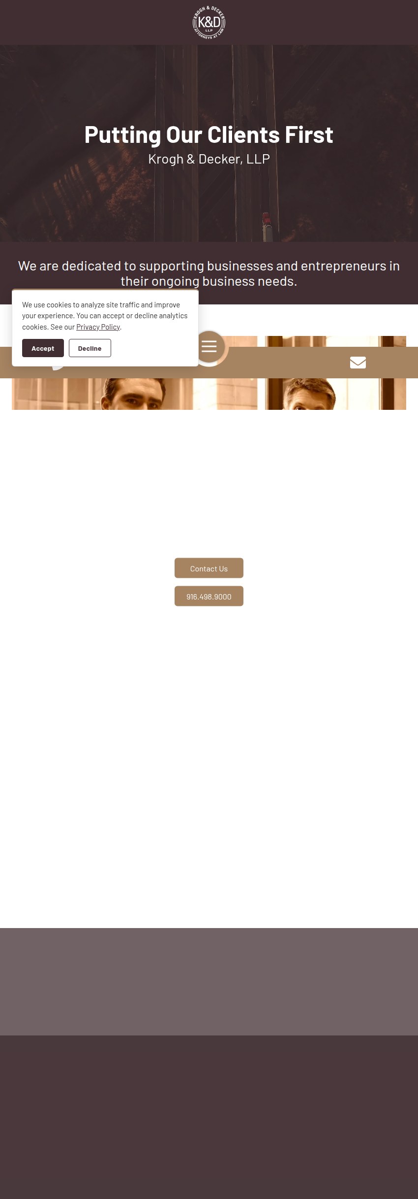 Screenshot of the Krogh & Decker, LLP website