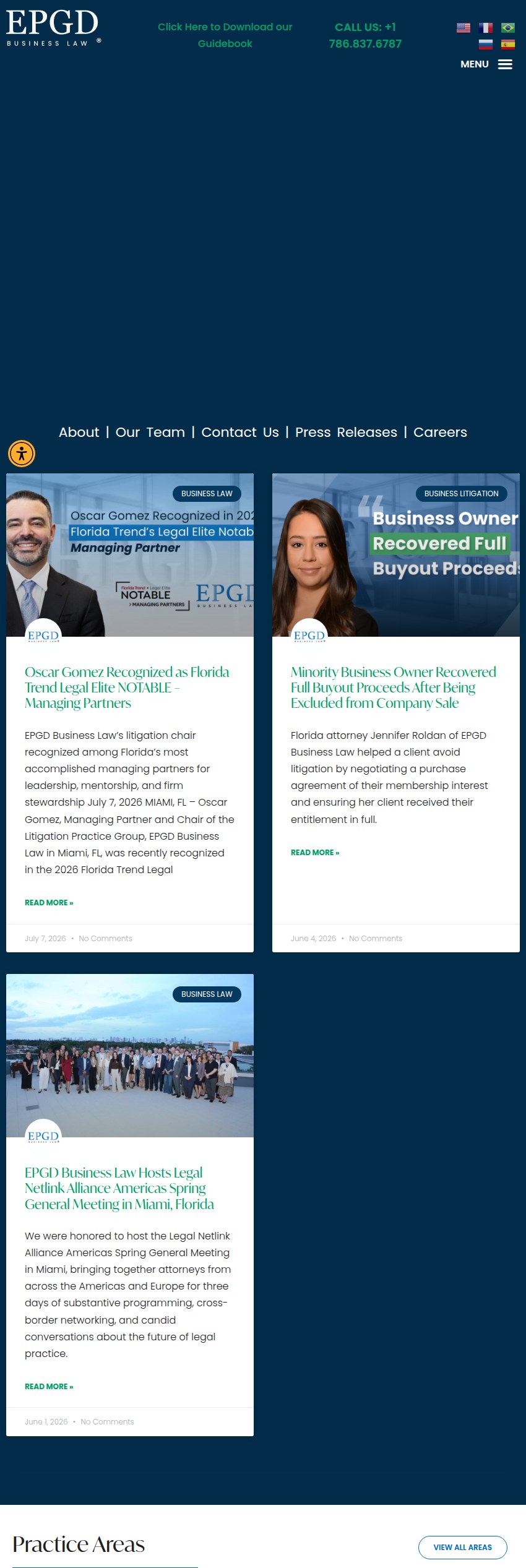 Screenshot of the EPGD Attorneys at Law, P.A. website
