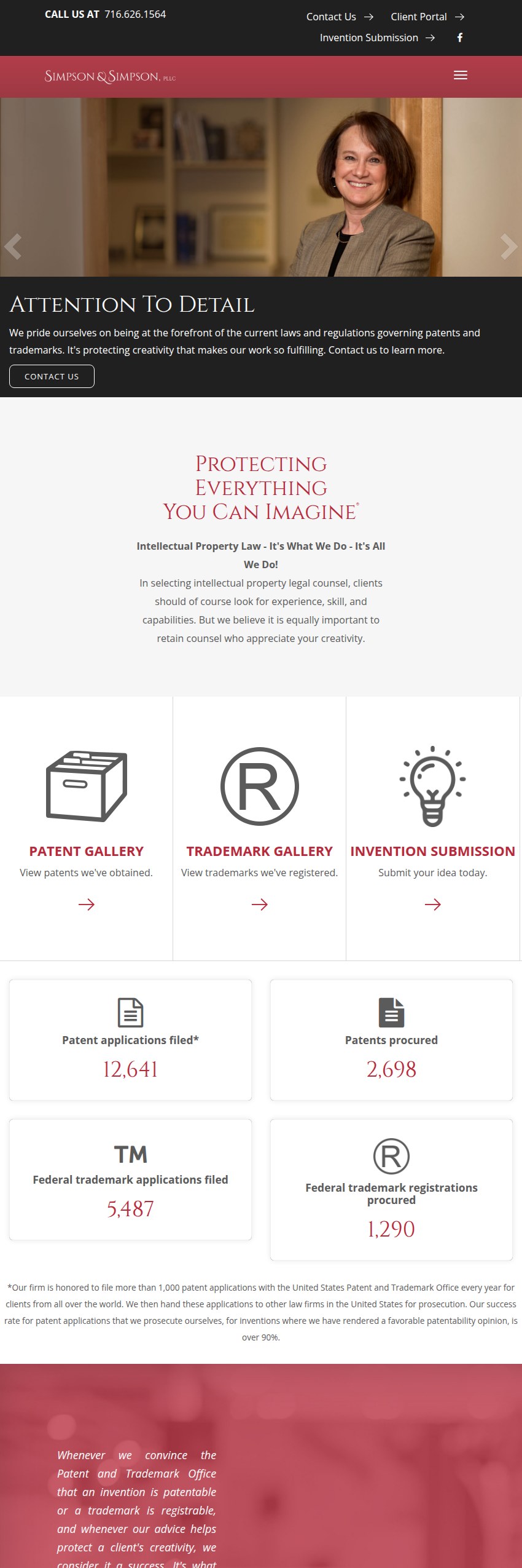 Screenshot of the Simpson & Simpson, PLLC website