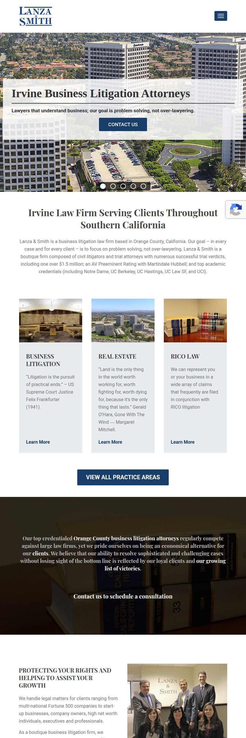 Screenshot of the Lanza & Smith PLC website