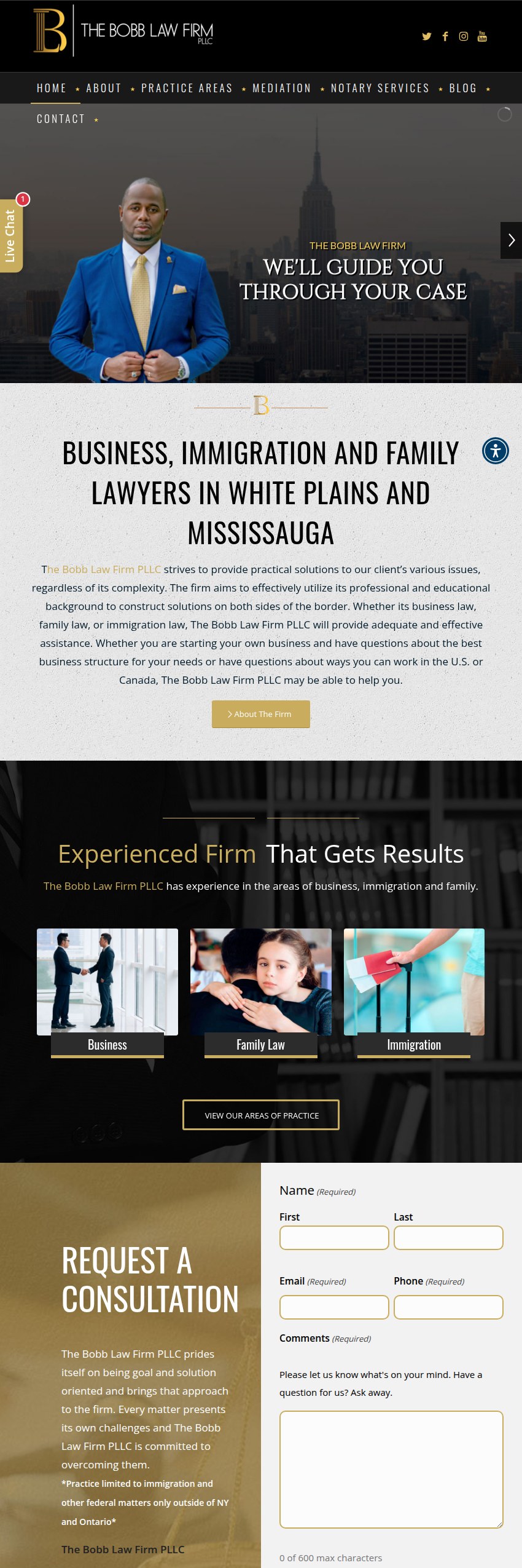 Screenshot of the The Bobb Law Firm PLLC website