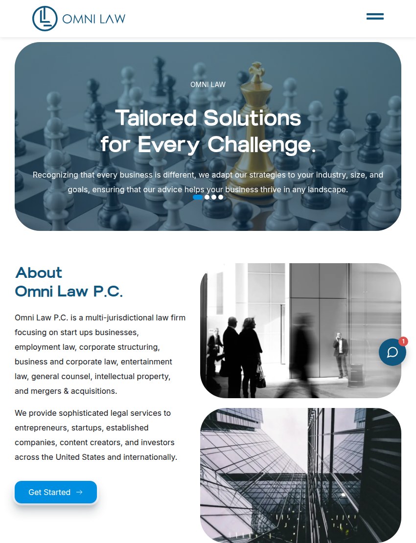Screenshot of the Omni Law, P.C. website