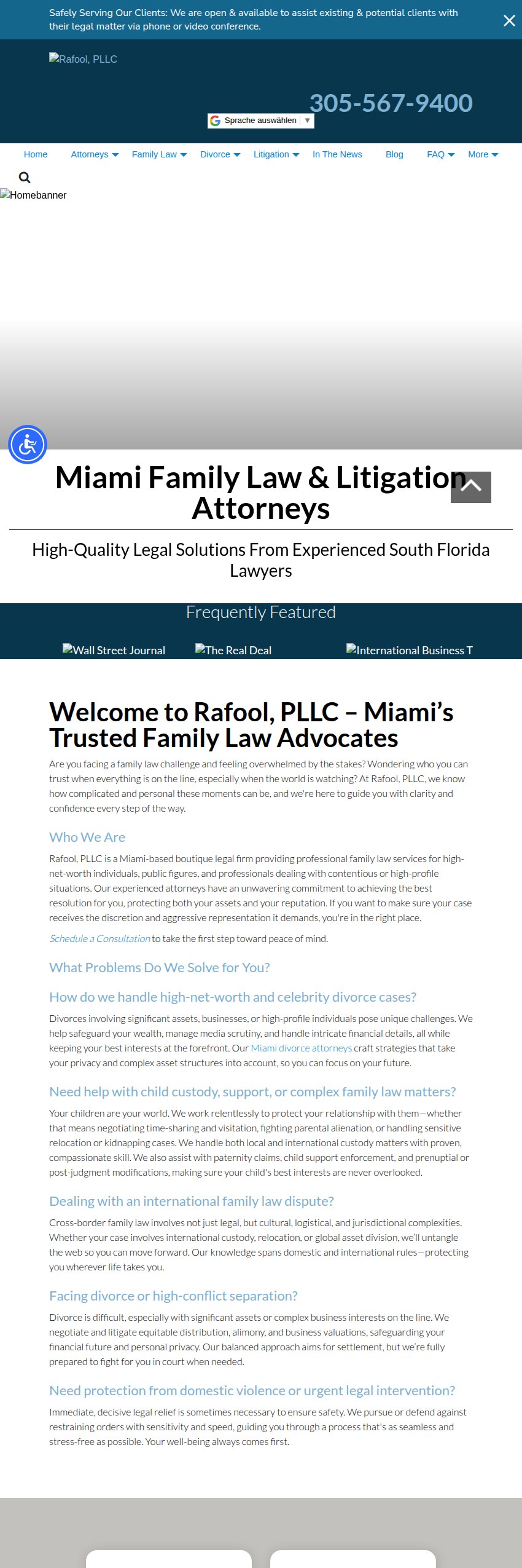 Screenshot of the Rafool, PLLC website
