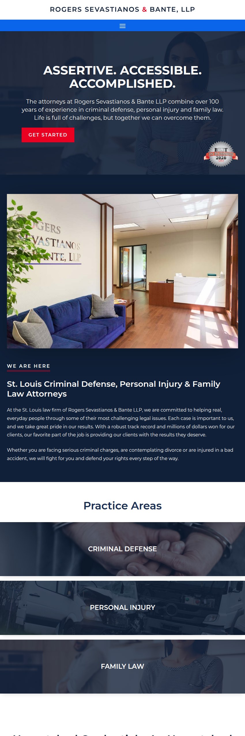 Screenshot of the Rogers Sevastianos & Bante LLP website