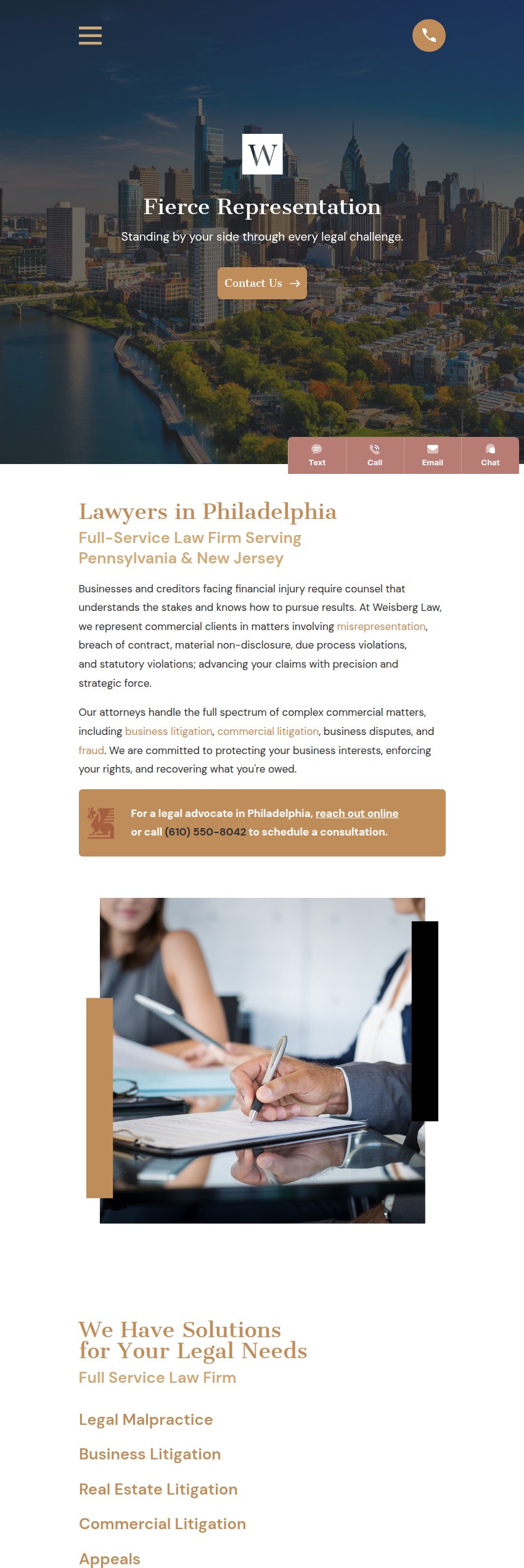 Screenshot of the Weisberg Law website