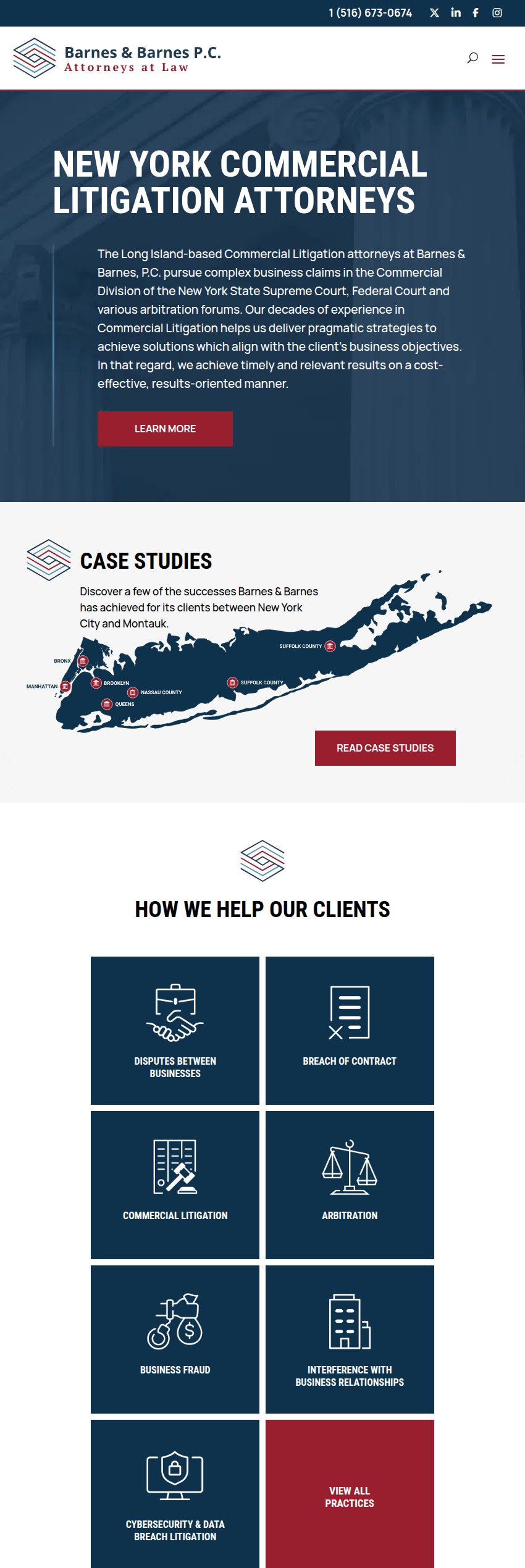 Screenshot of the Barnes & Barnes, P.C. website