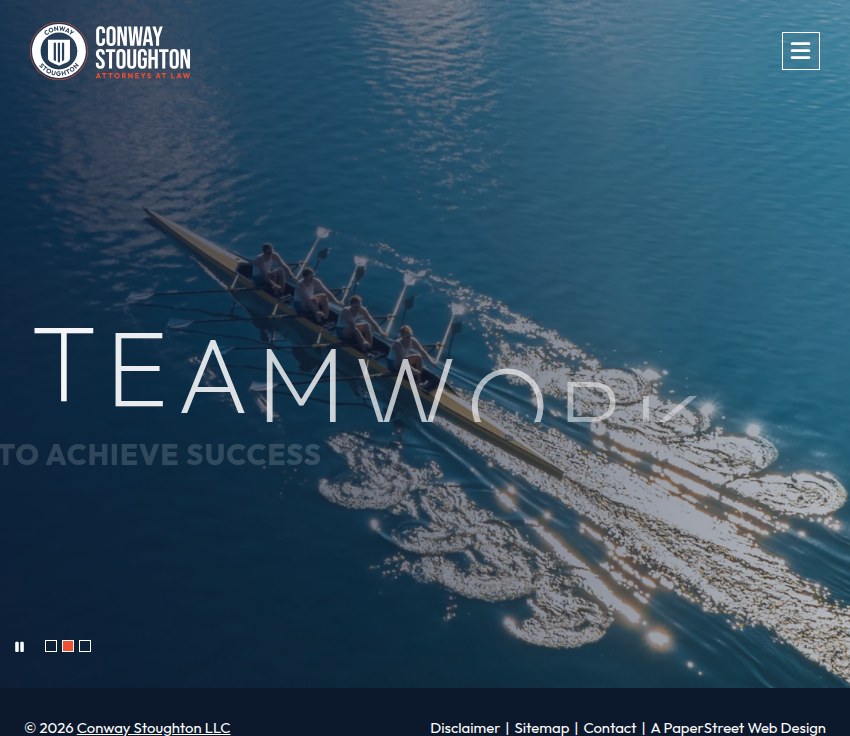 Screenshot of the Conway Stoughton LLC website