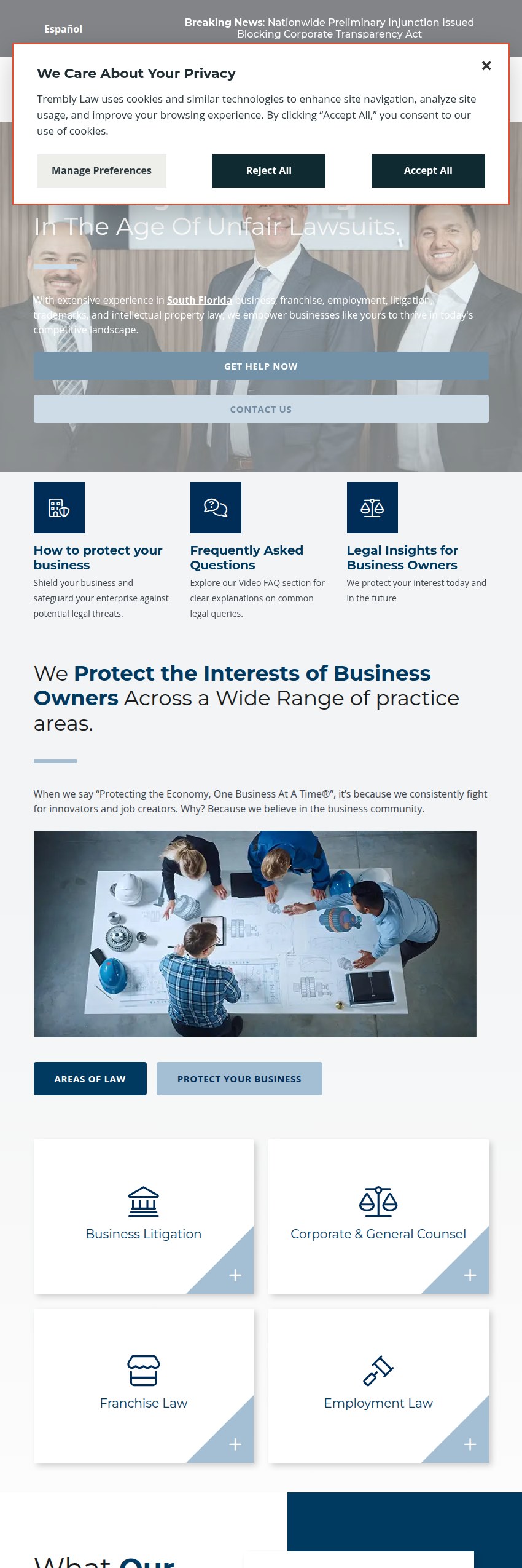 Screenshot of the Trembly Law Firm website