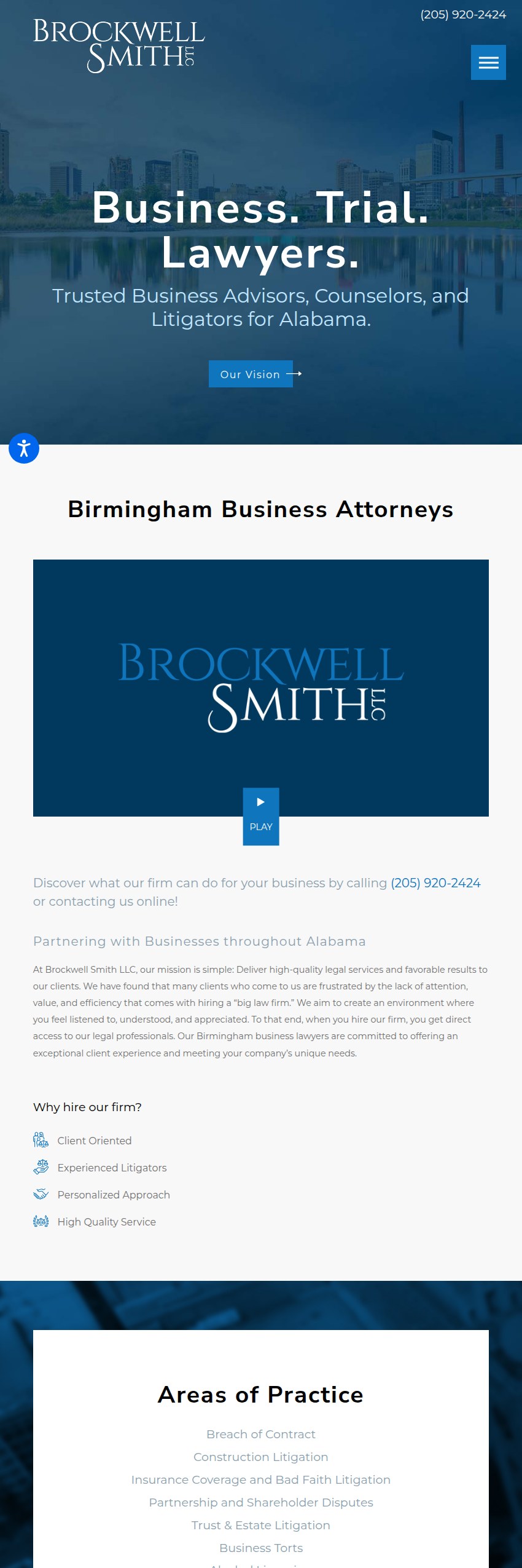 Screenshot of the Brockwell Smith LLC website
