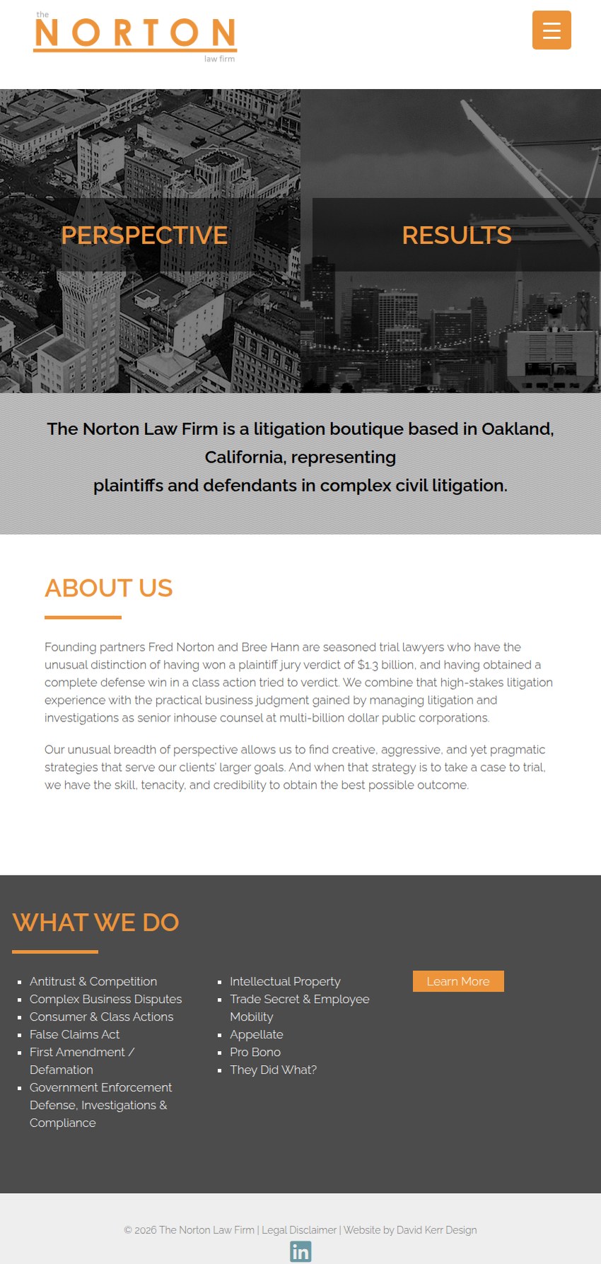 Screenshot of the The Norton Law Firm website