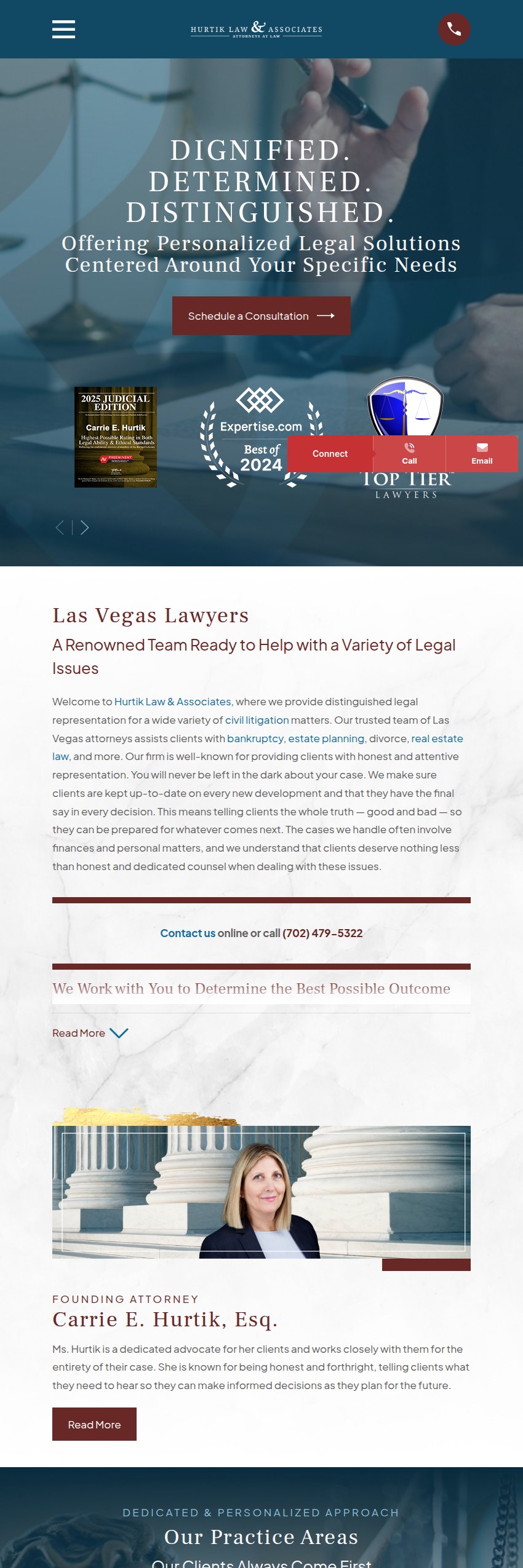 Screenshot of the Hurtik Law & Associates website