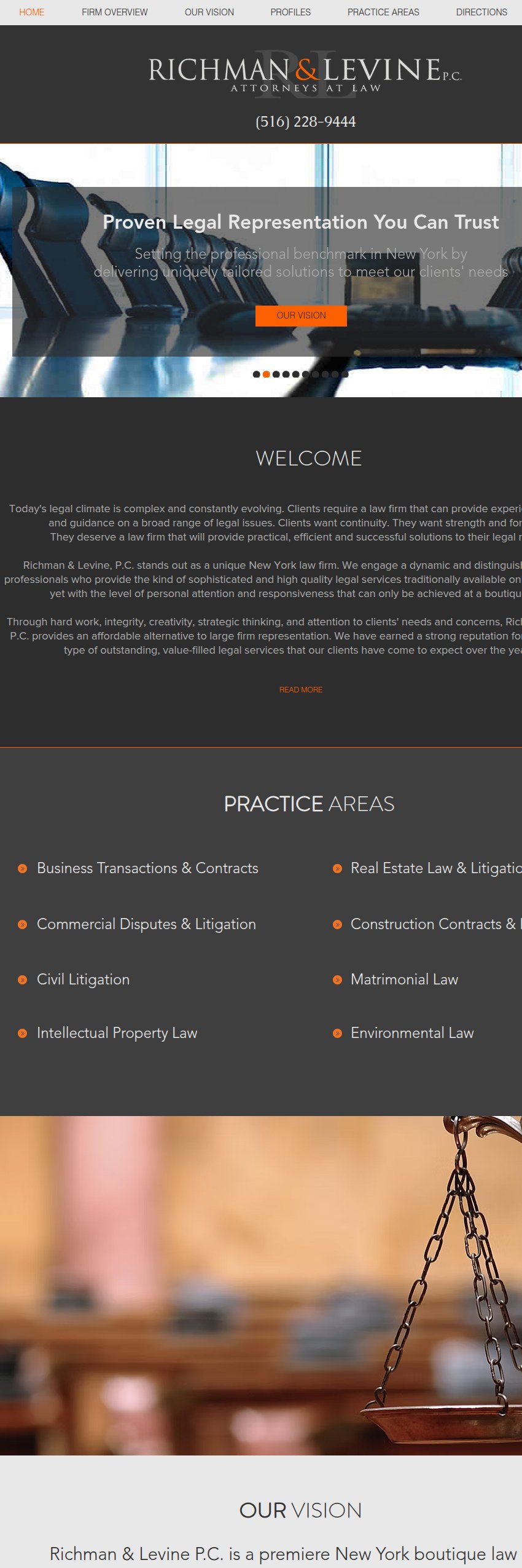 Screenshot of the Richman & Levine, P.C. website
