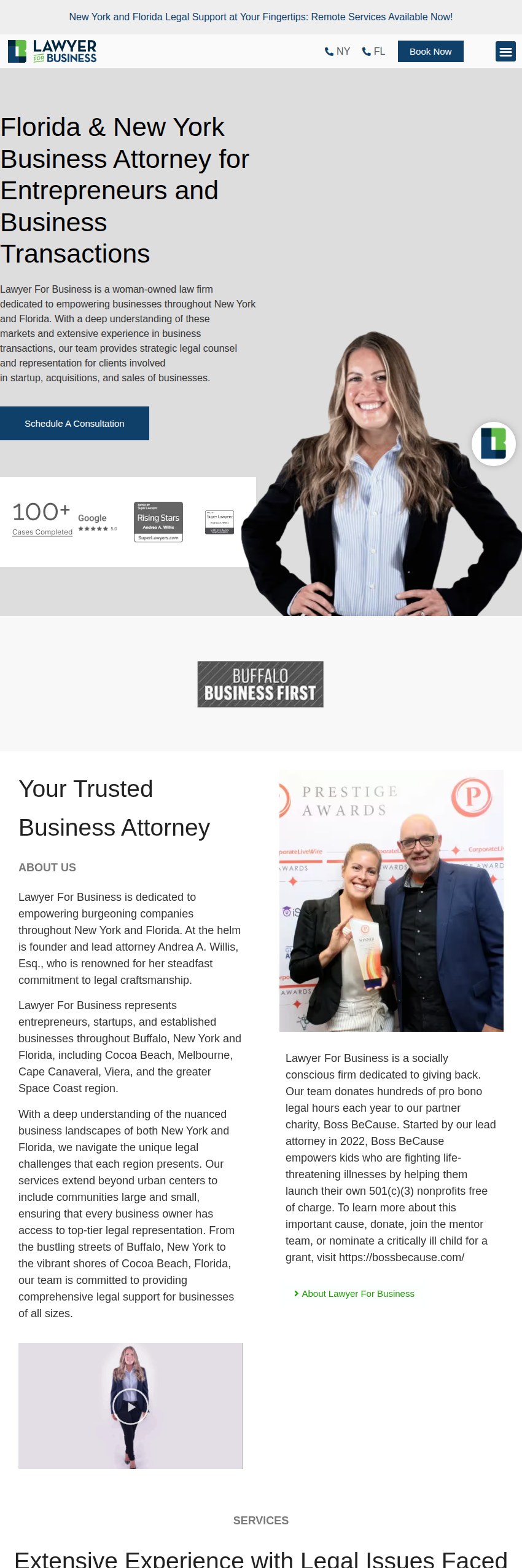 Screenshot of the Lawyer For Business website