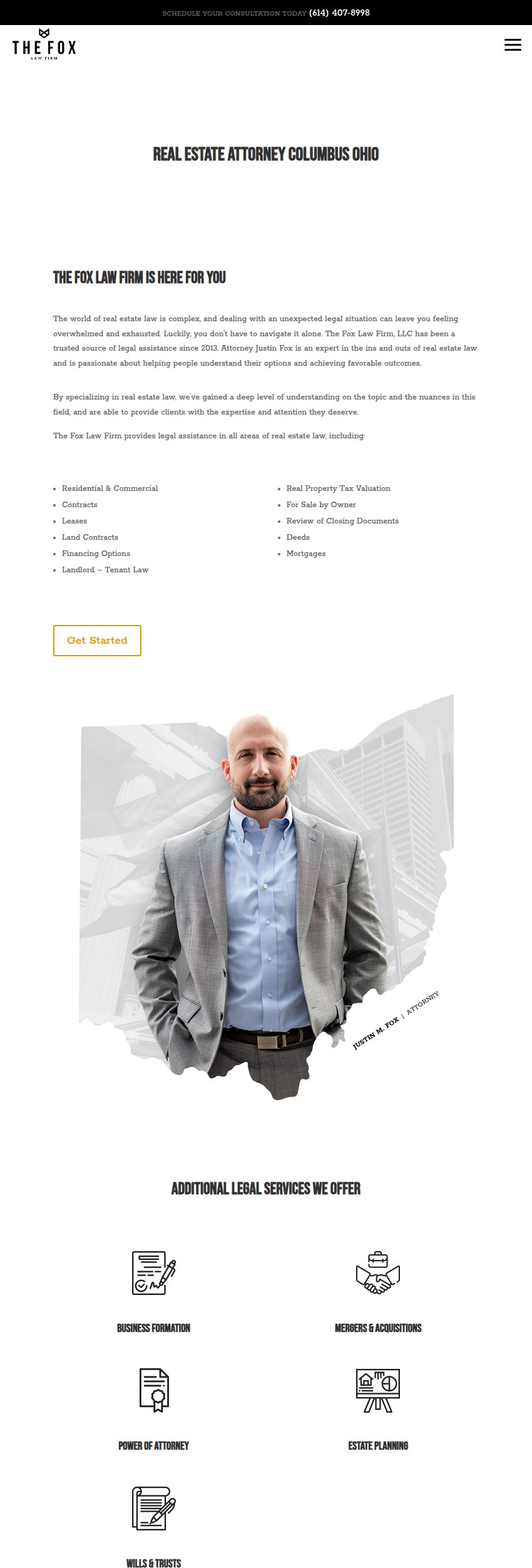 Screenshot of the The Fox Law Firm, LLC website