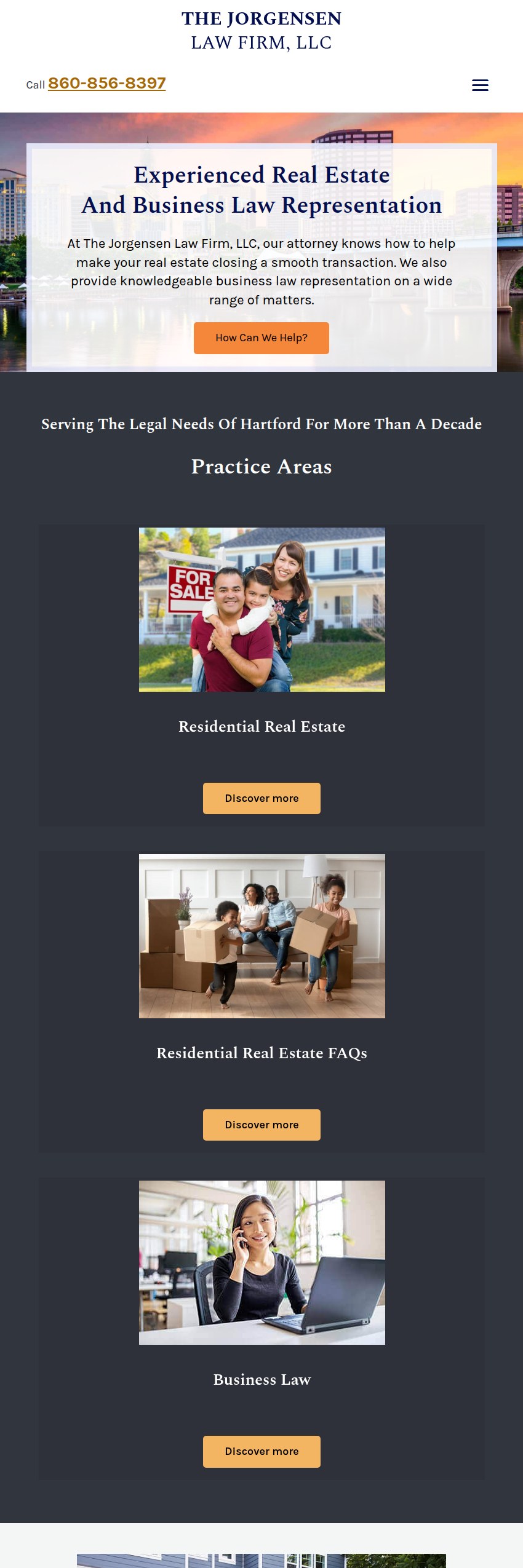 Screenshot of the The Jorgensen Law Firm, LLC website