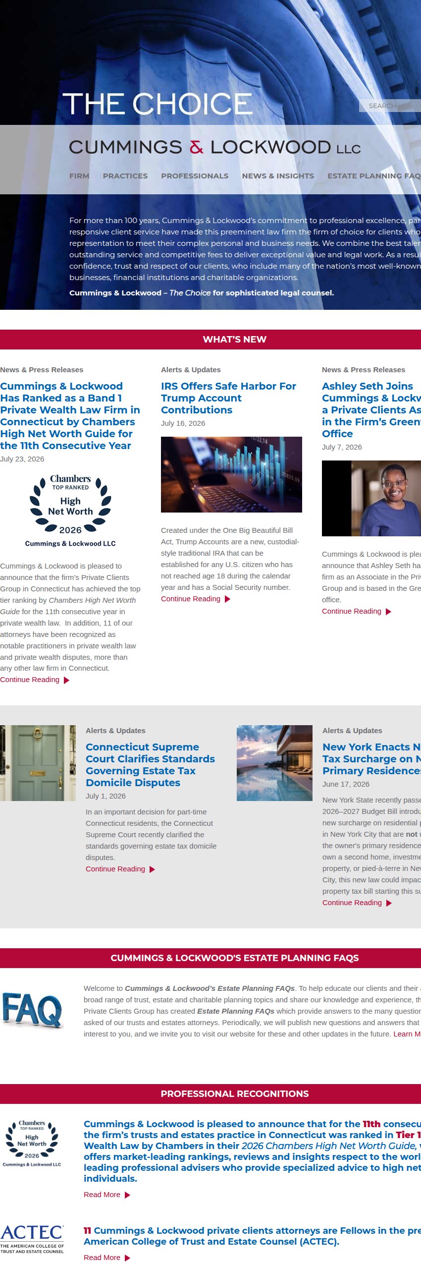 Screenshot of the Cummings & Lockwood LLC website