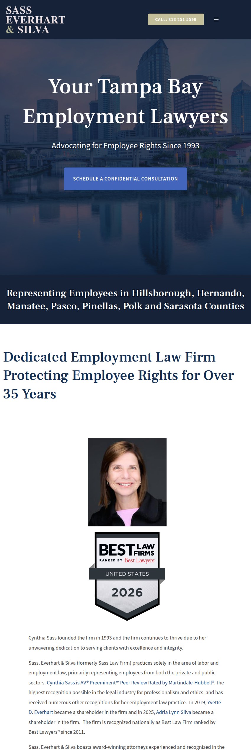 Screenshot of the Sass, Everhart & Silva website