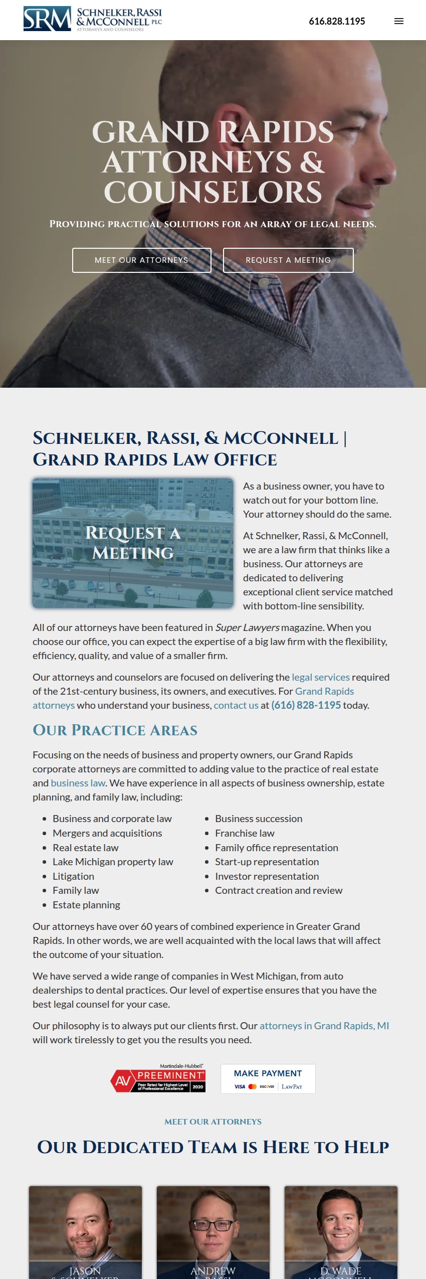 Screenshot of the Schnelker, Rassi & McConnell, PLC website