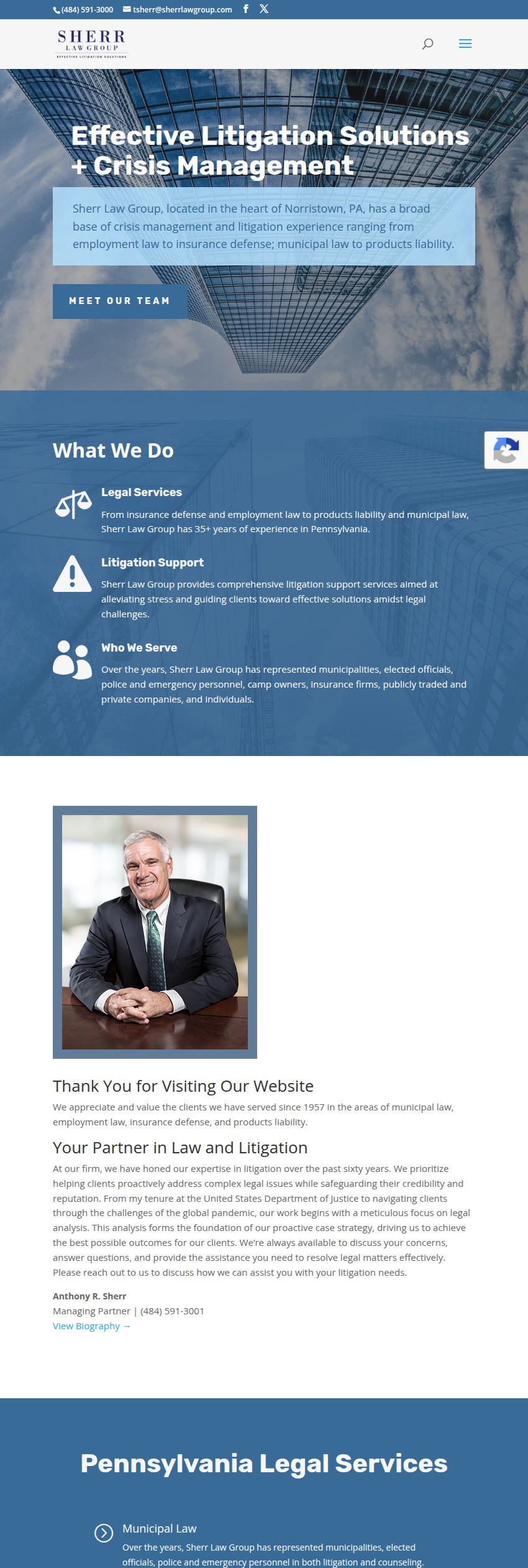 Screenshot of the Sherr Law Group website