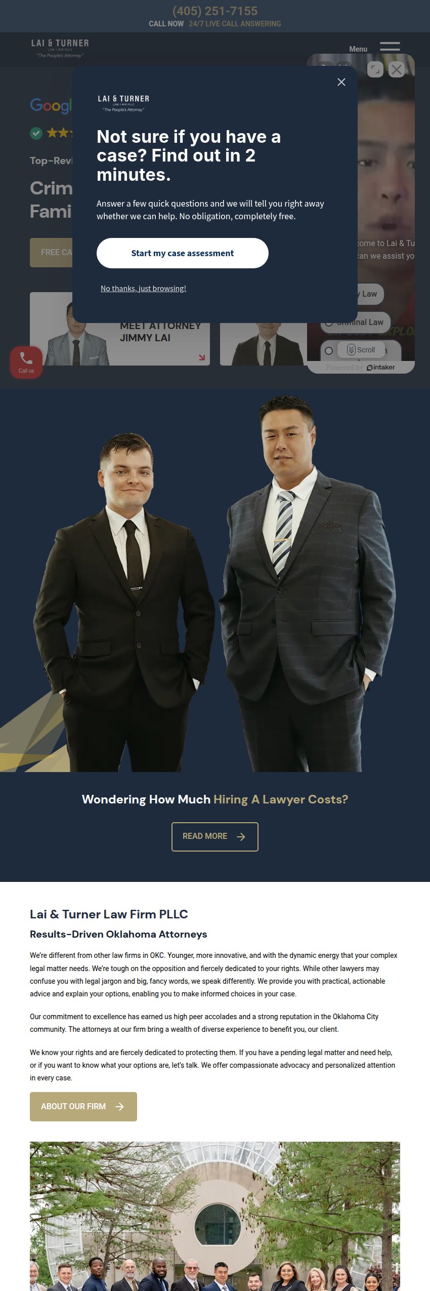 Screenshot of the Lai & Turner Law Firm PLLC website