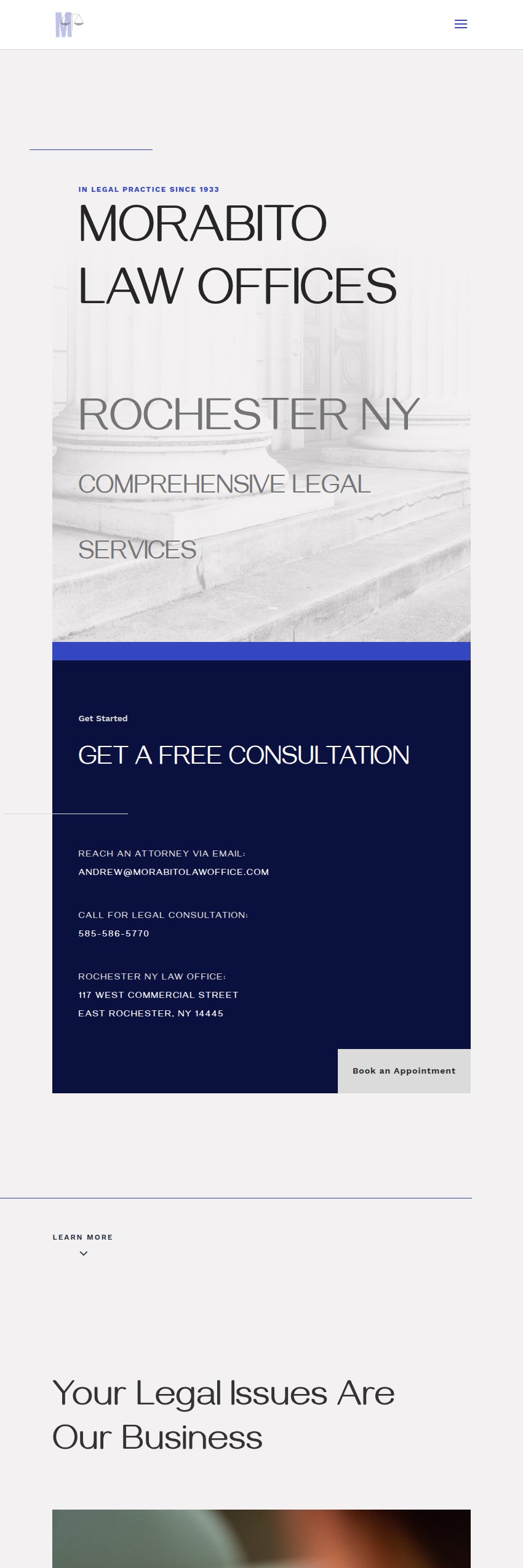 Screenshot of the Morabito Law Offices website