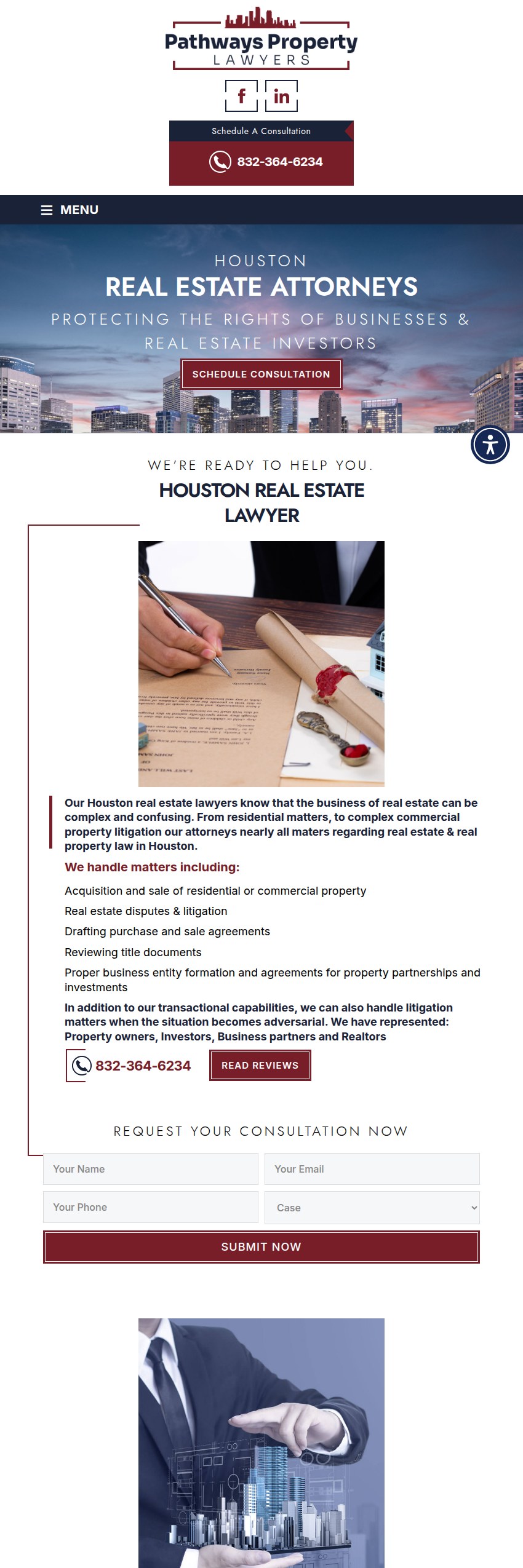 Screenshot of the Pathways Property Lawyers website