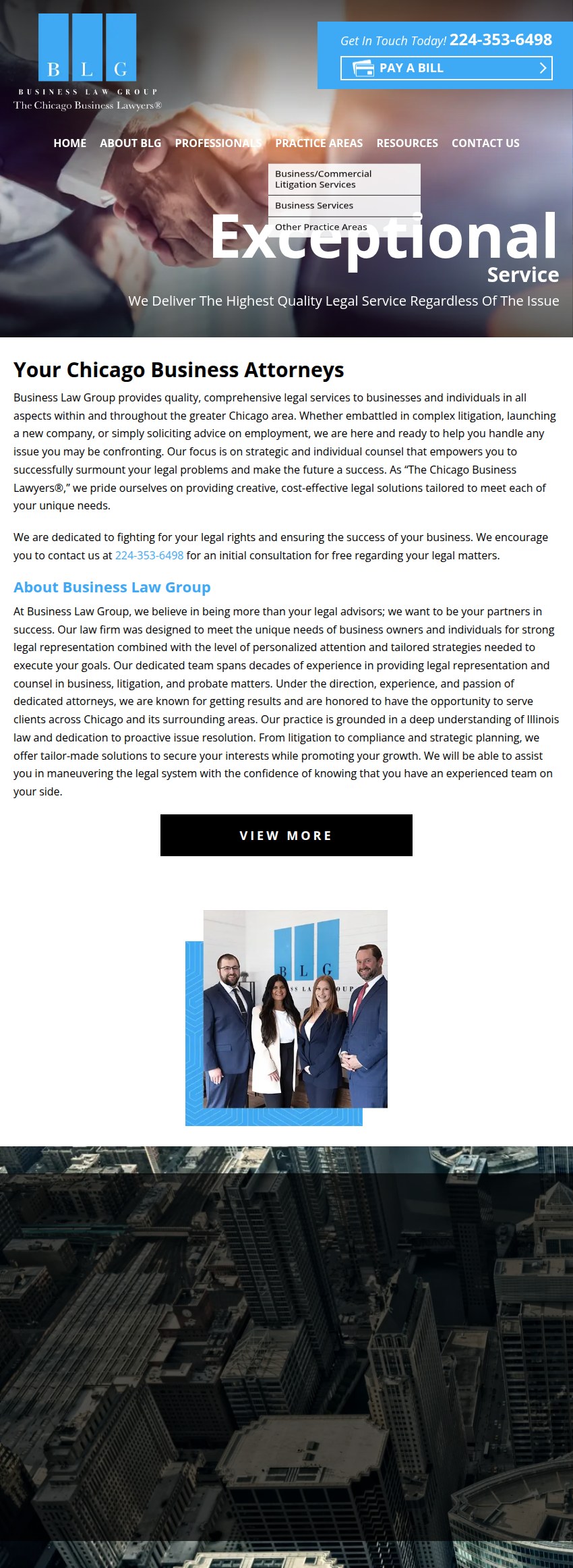 Screenshot of the Business Law Group, LLC website