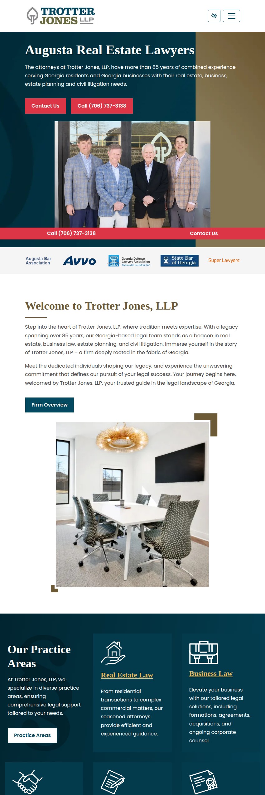 Screenshot of the Trotter Jones, LLP website