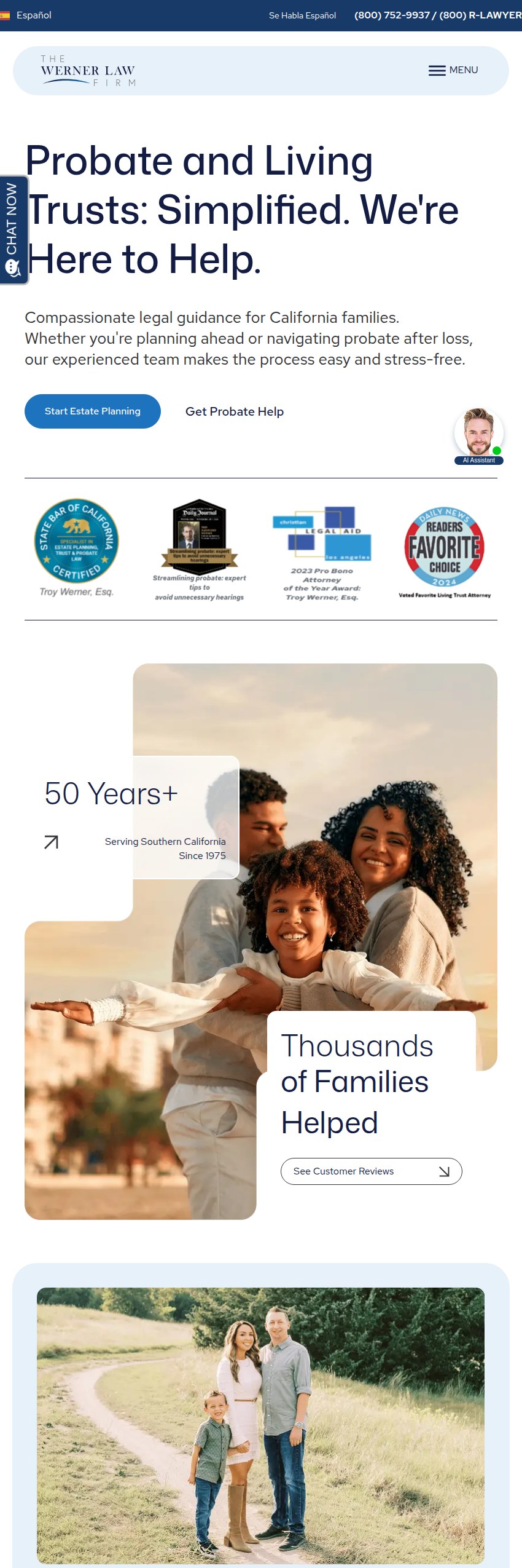 Screenshot of the The Werner Law Firm, PC website