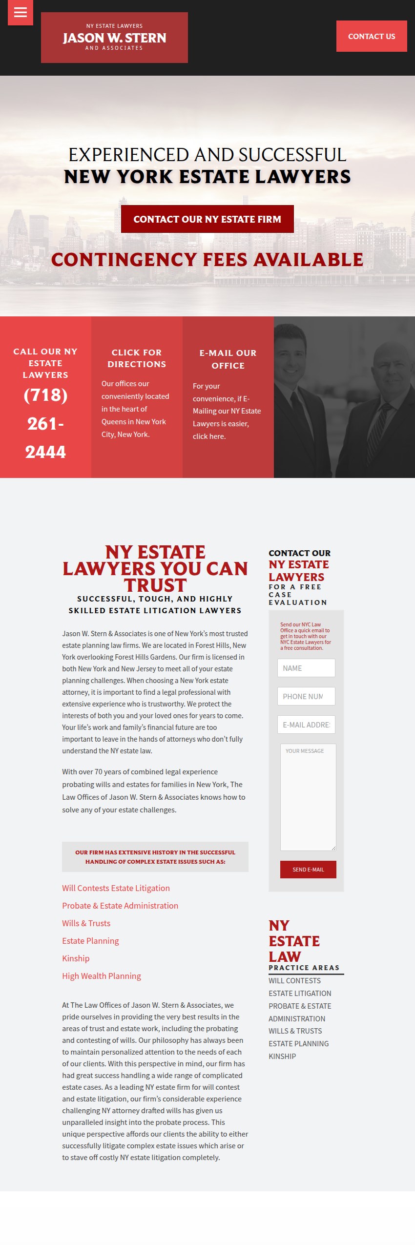 Screenshot of the Jason W. Stern & Associates website