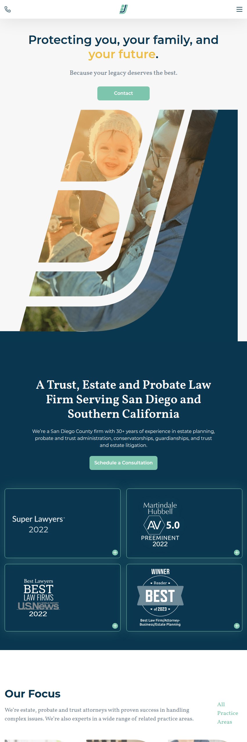 Screenshot of the Brierton, Jones & Jones, LLP website