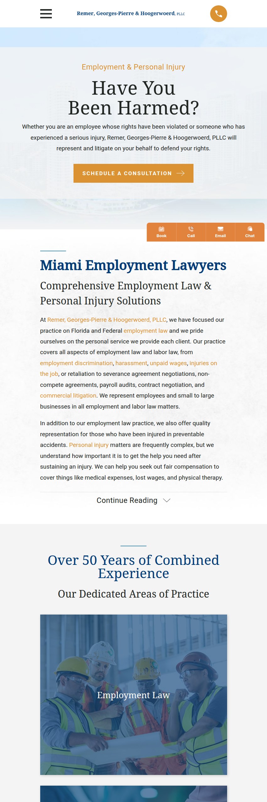 Screenshot of the Remer, Georges-Pierre & Hoogerwoerd, PLLC website