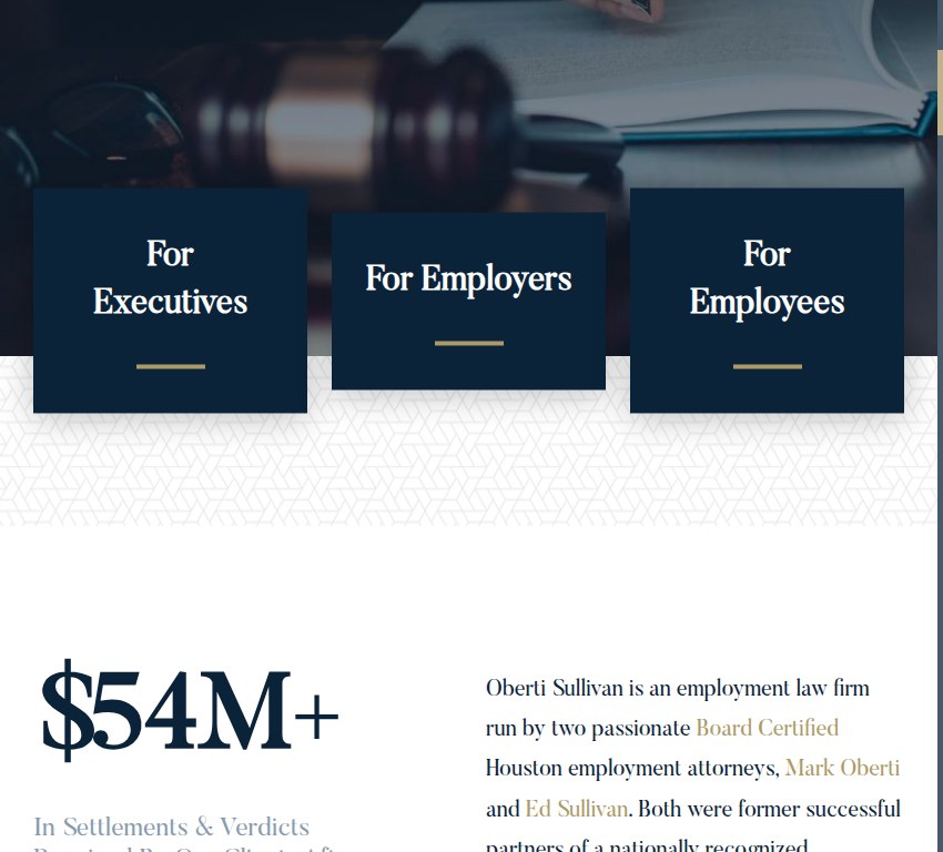 Screenshot of the Oberti Sullivan LLP website