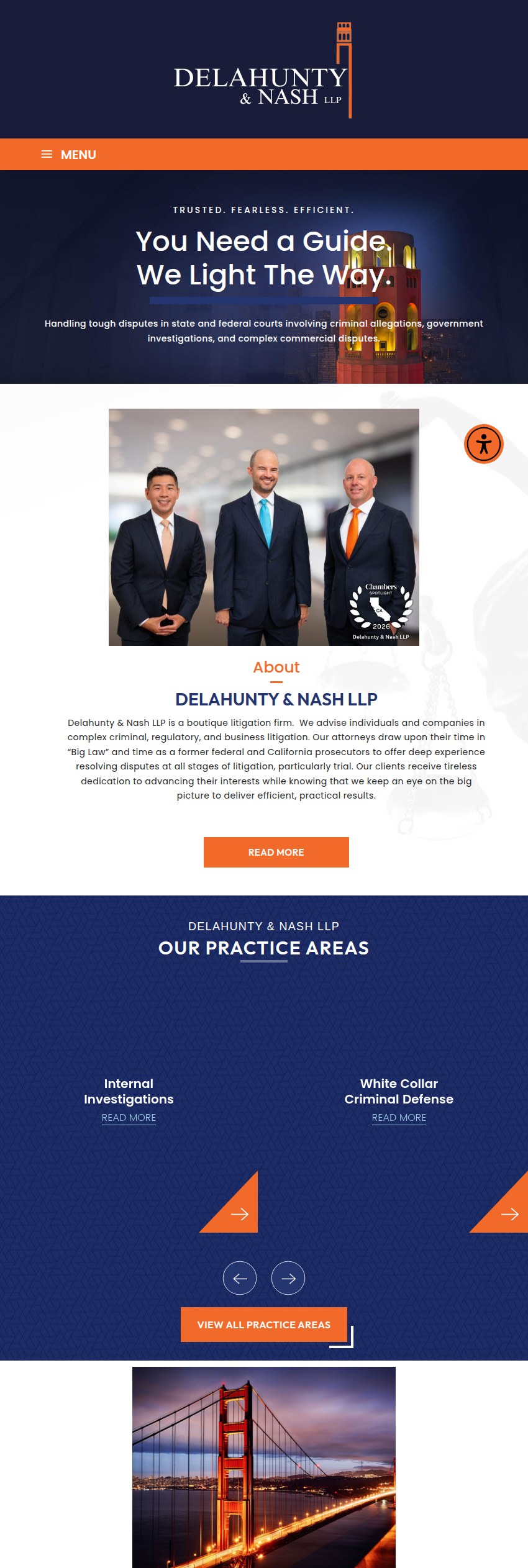 Screenshot of the Delahunty & Nash LLP website