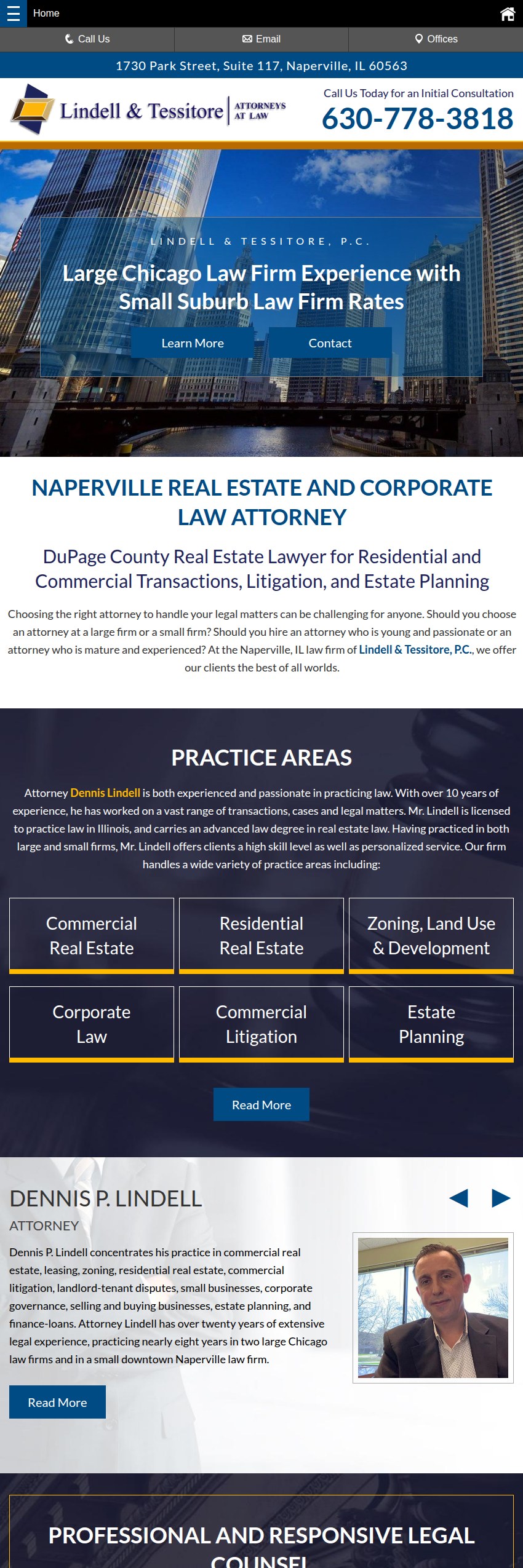 Screenshot of the Lindell & Tessitore, P.C. website