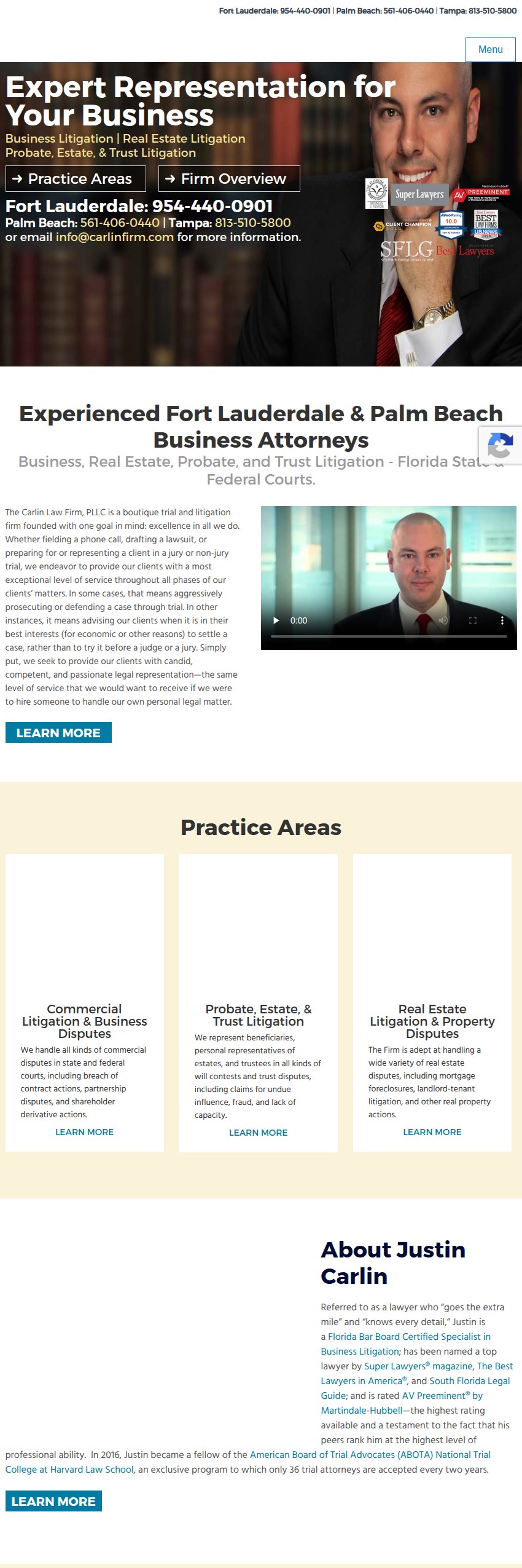 Screenshot of the The Carlin Law Firm, PLLC website