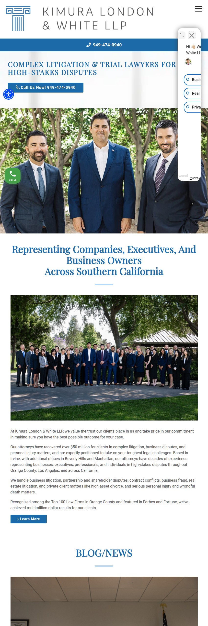 Screenshot of the Kimura London & White LLP website