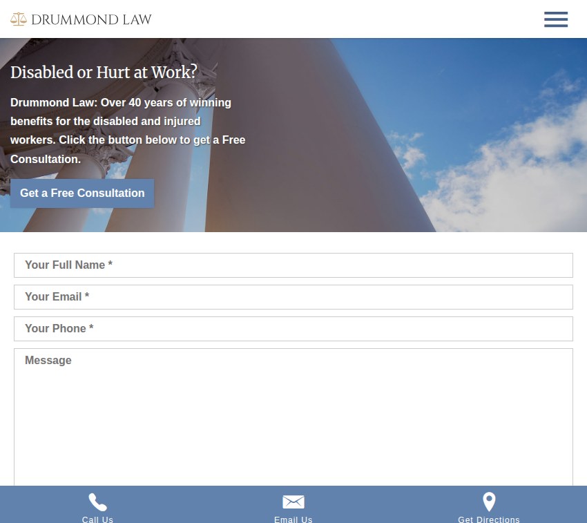Screenshot of the Drummond Law LLC website