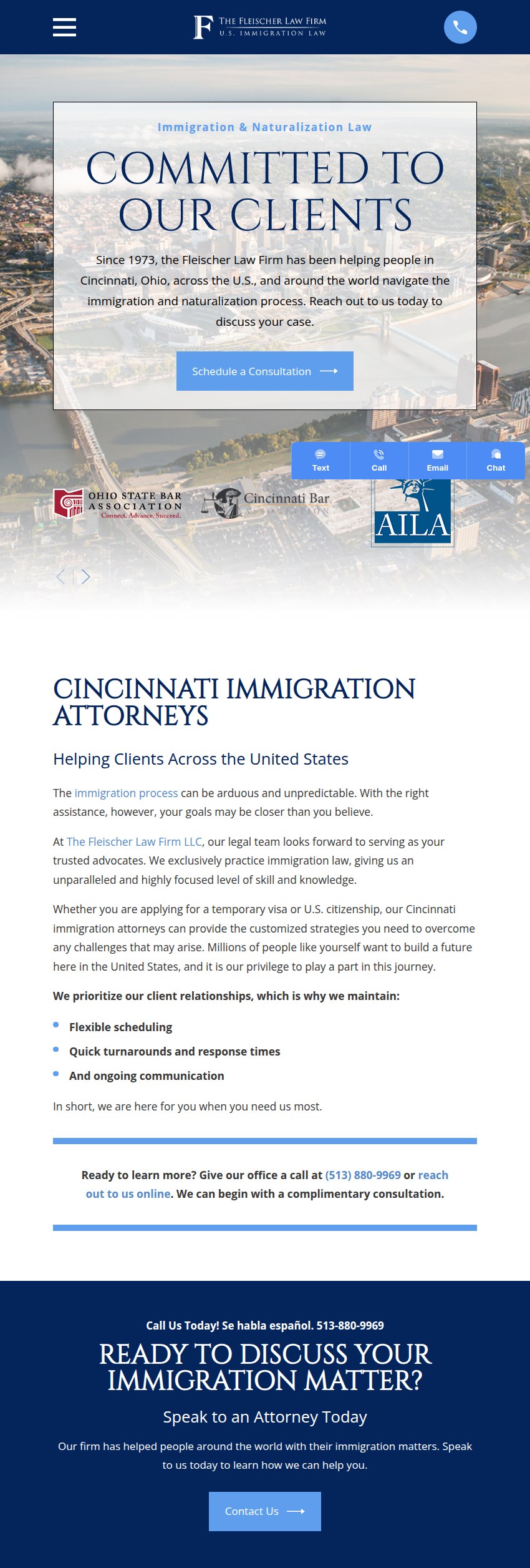 Screenshot of the The Fleischer Law Firm LLC website