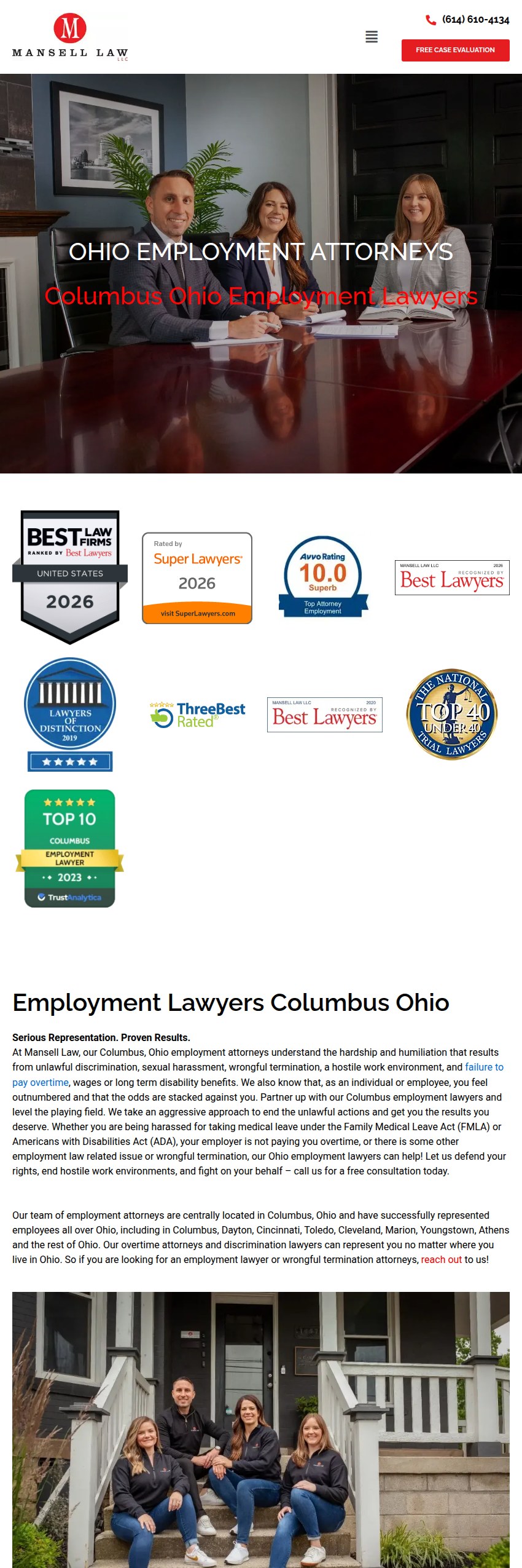 Screenshot of the Mansell Law, LLC website