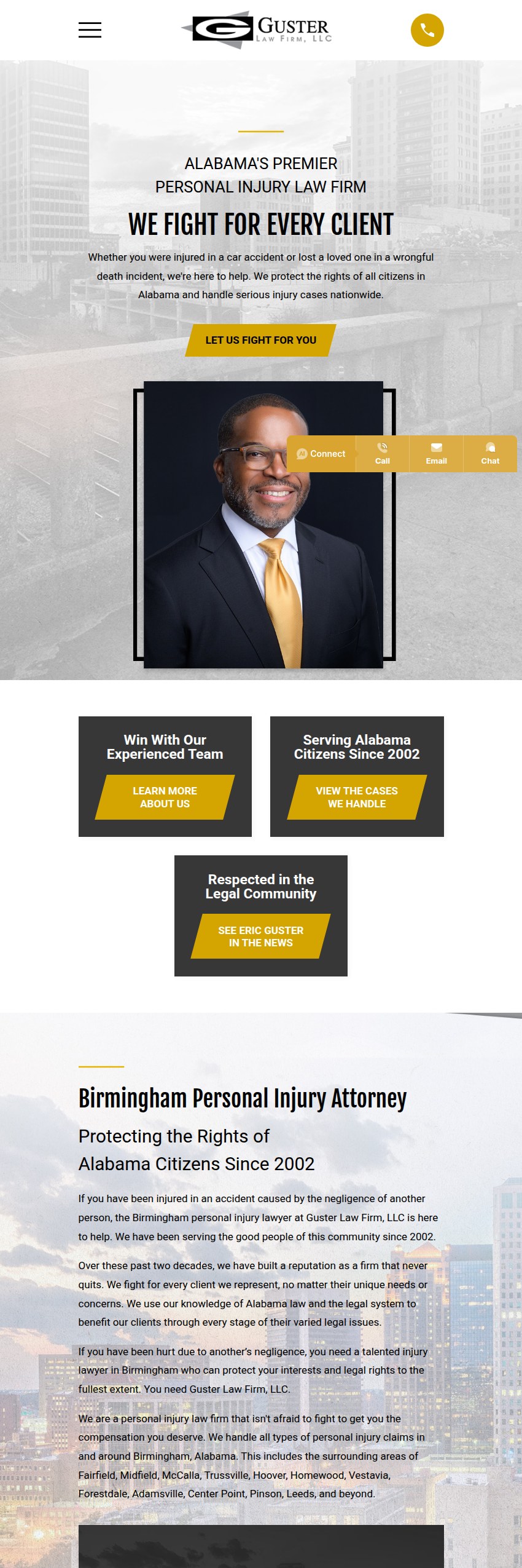 Screenshot of the Guster Law Firm, LLC website