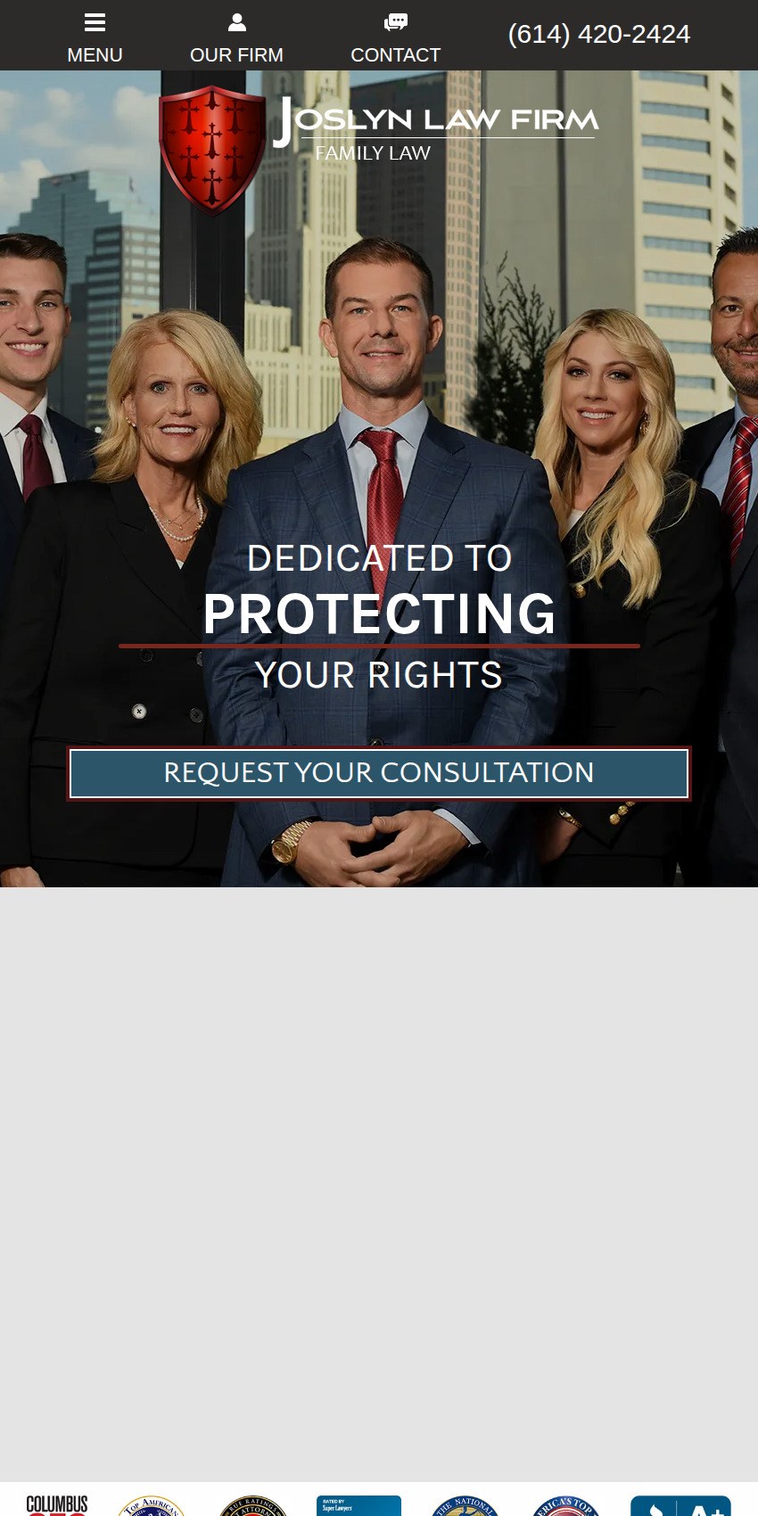 Screenshot of the Joslyn Law Firm website