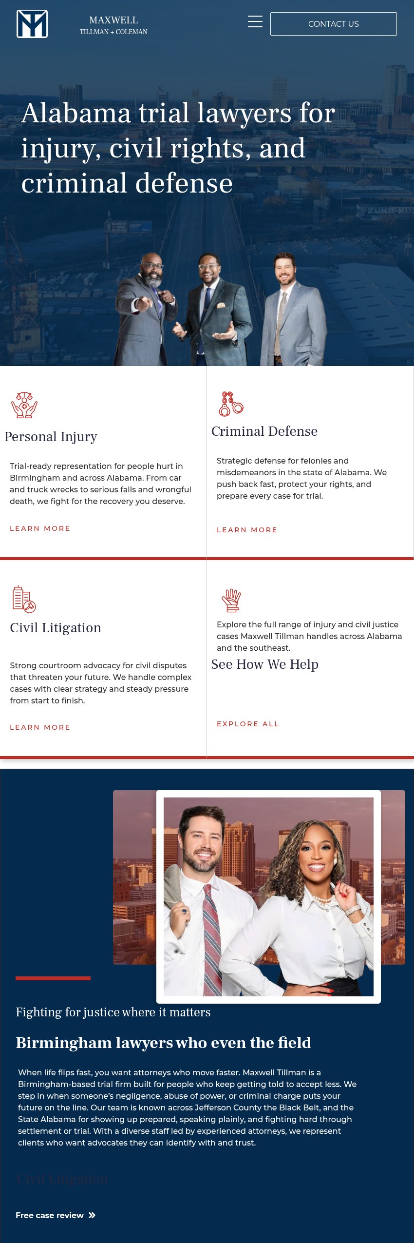 Screenshot of the Maxwell Law Firm LLC website