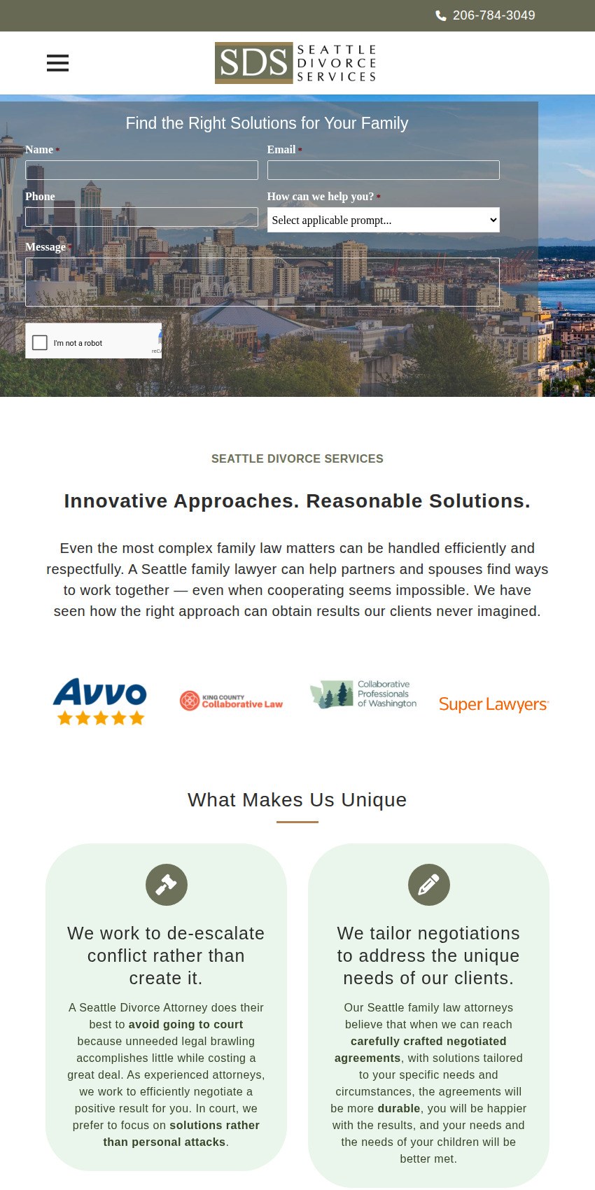 Screenshot of the Skookum Law Group website